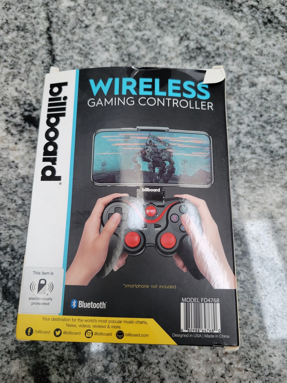 Billboard Wireless Bluetooth Gaming Controller - Black with Red Accents